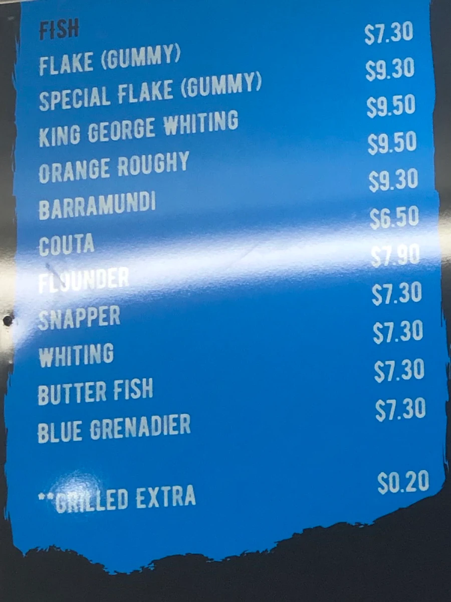 Menu, West Street Seafood