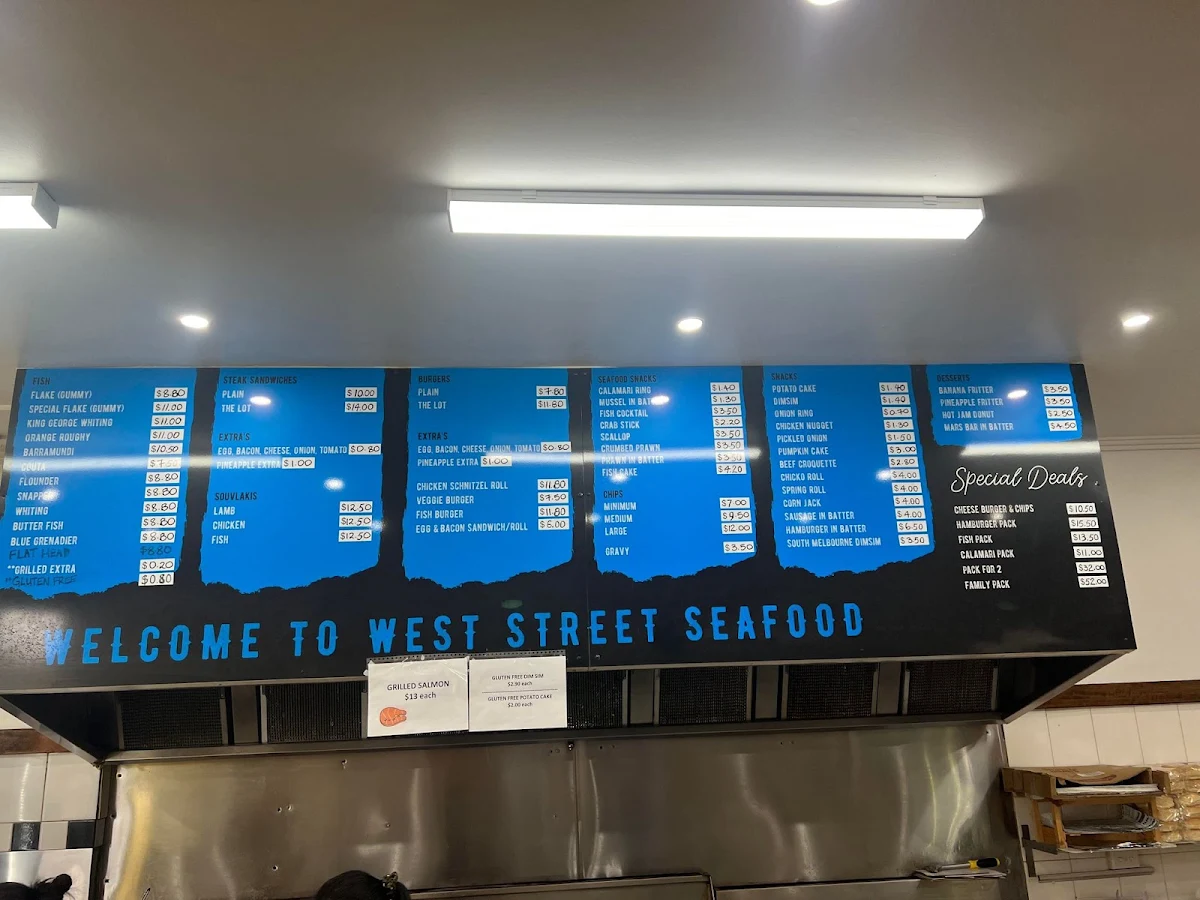 Menu, West Street Seafood