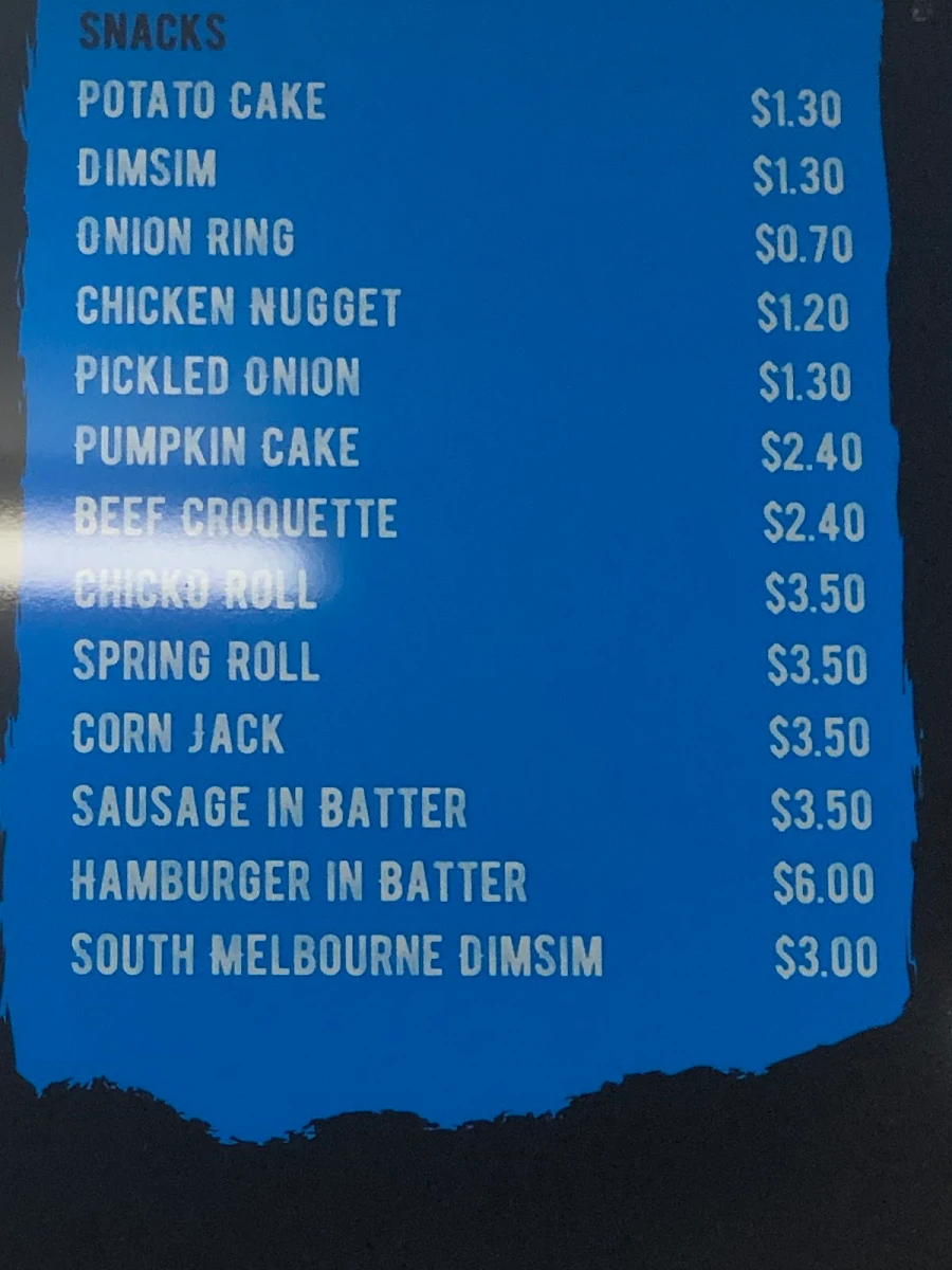 Menu, West Street Seafood