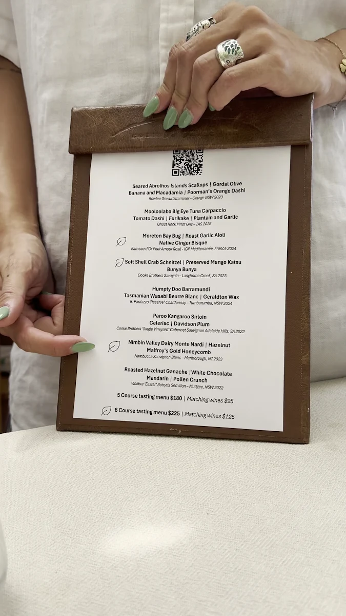 Menu, Cottage Point Inn - Restaurant