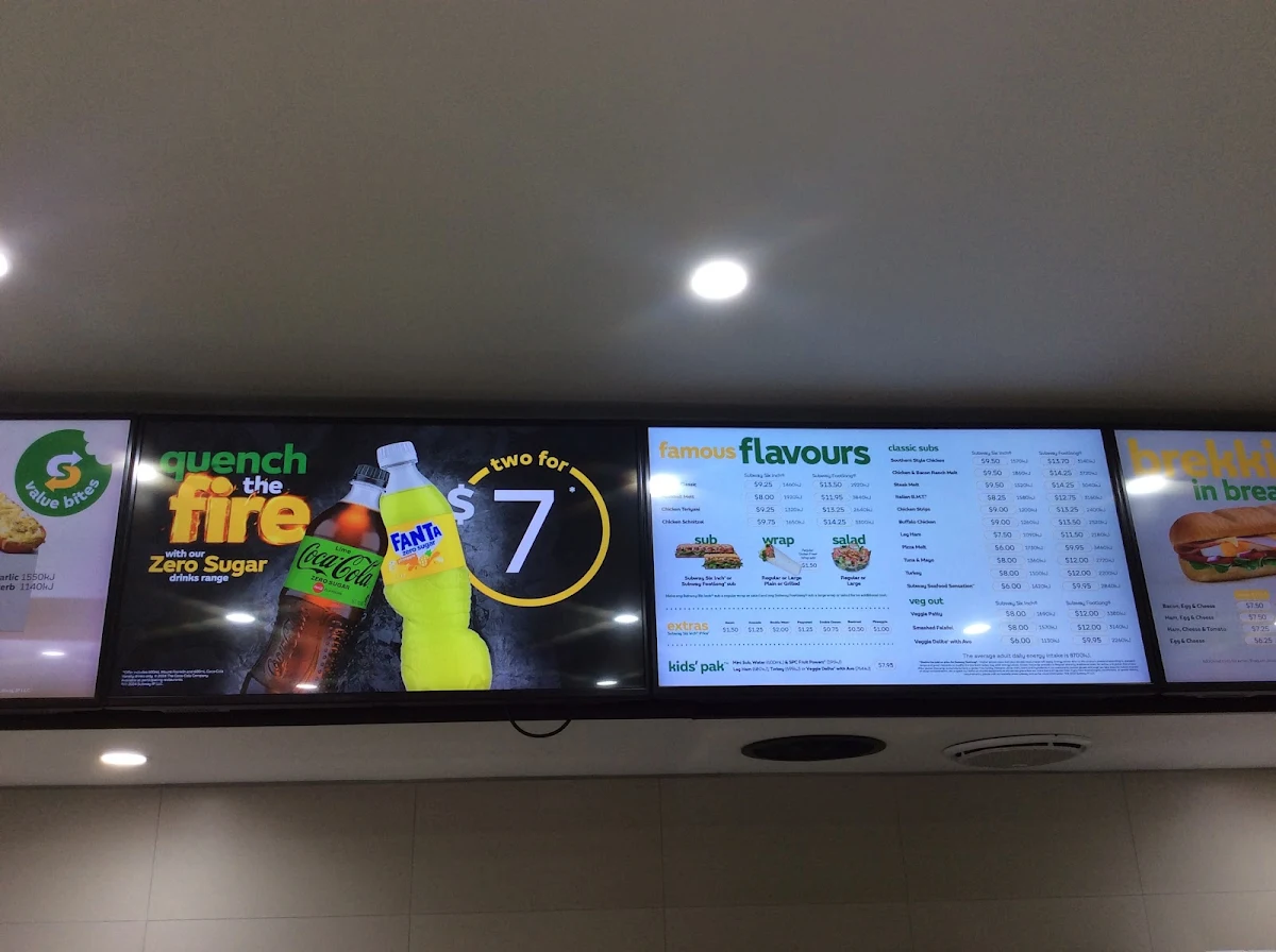 Menu, Subway