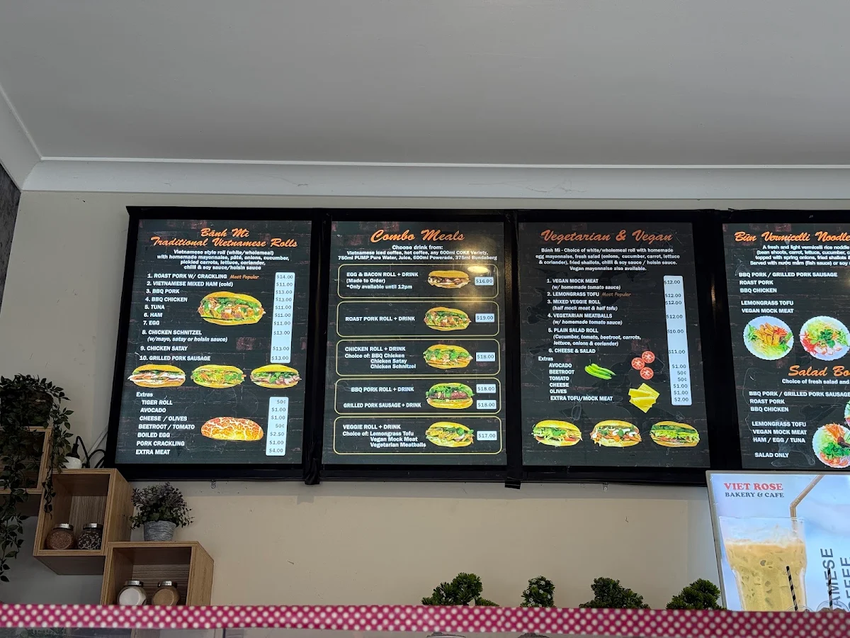 Menu, Viet Rose Cafe