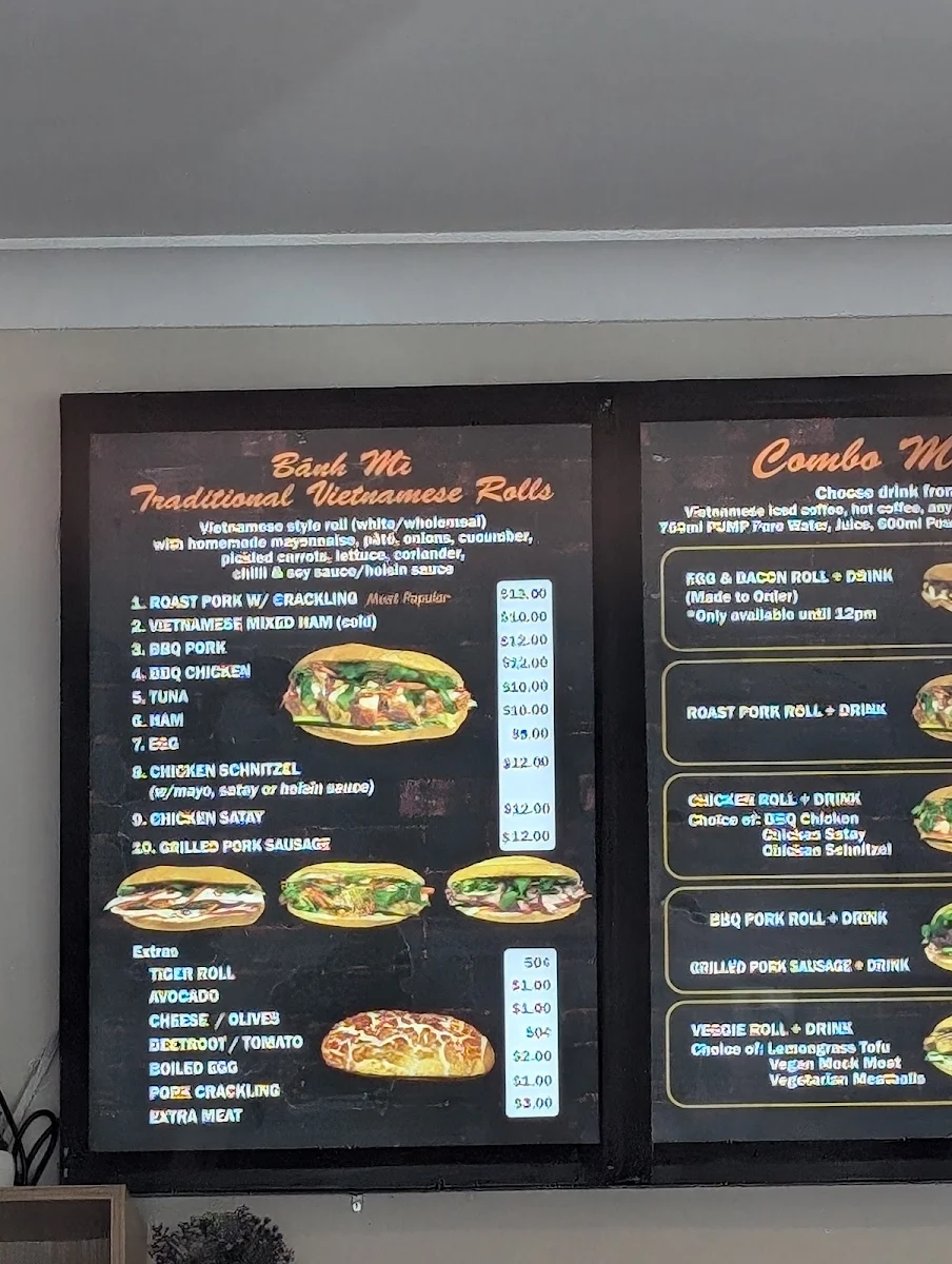 Menu, Viet Rose Cafe