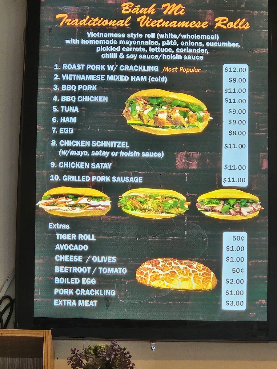 Menu, Viet Rose Cafe