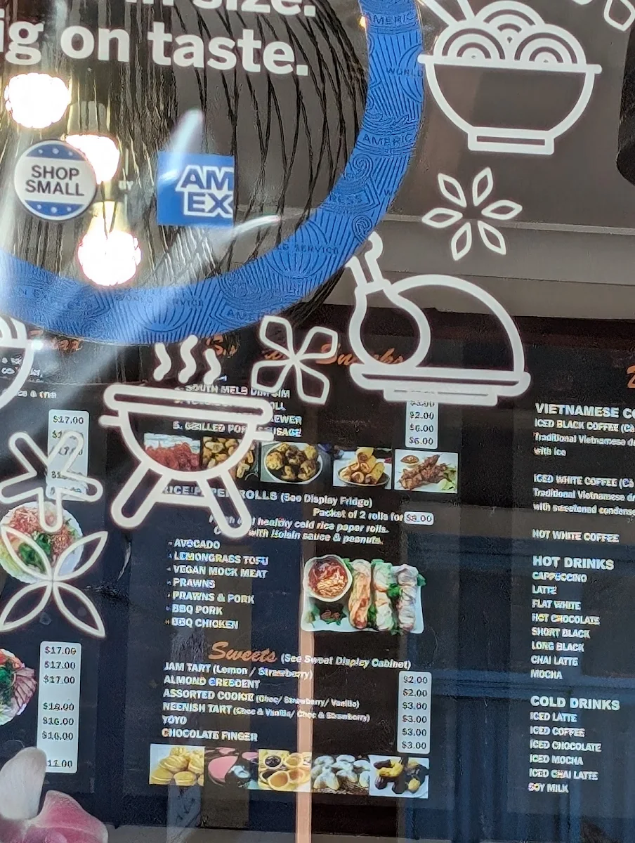 Menu, Viet Rose Cafe