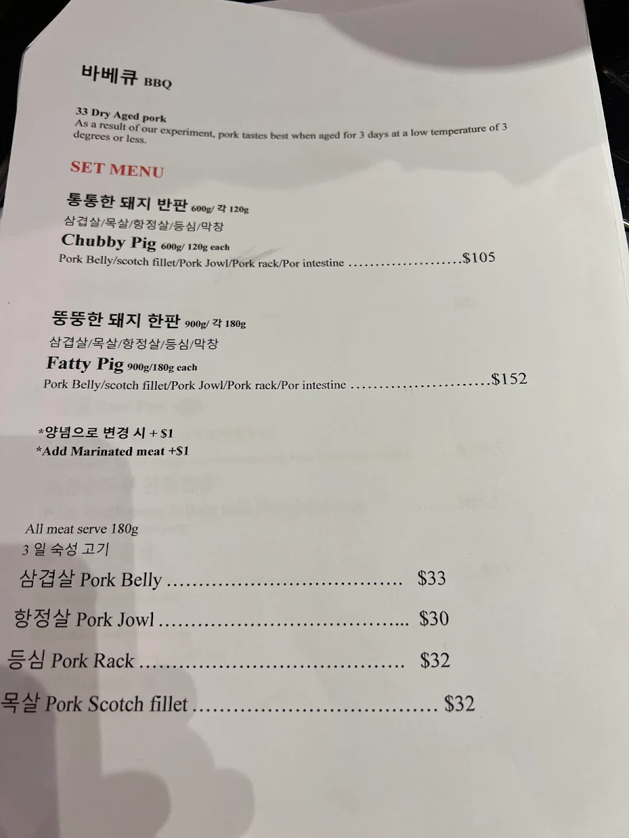 Menu, Stubborn Pig