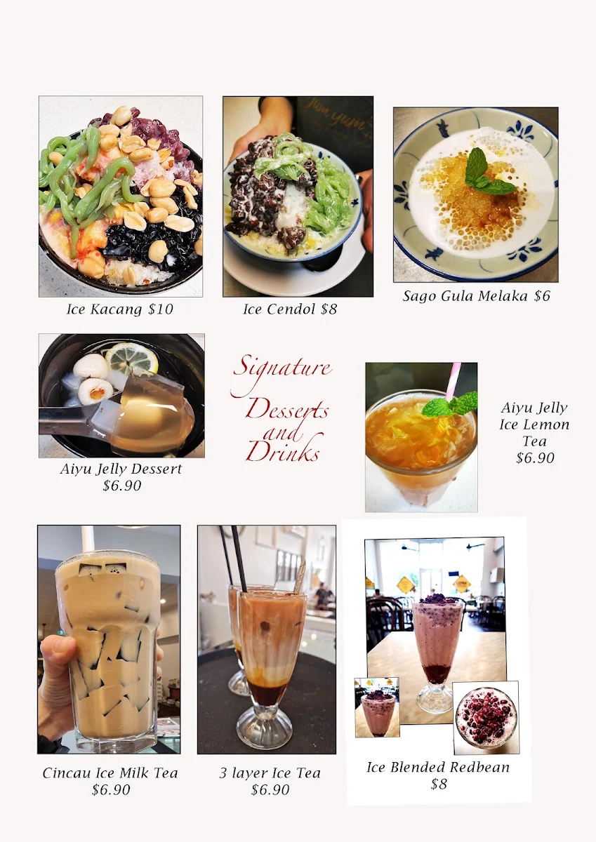 Menu, Yum Yum Tree Victoria Park