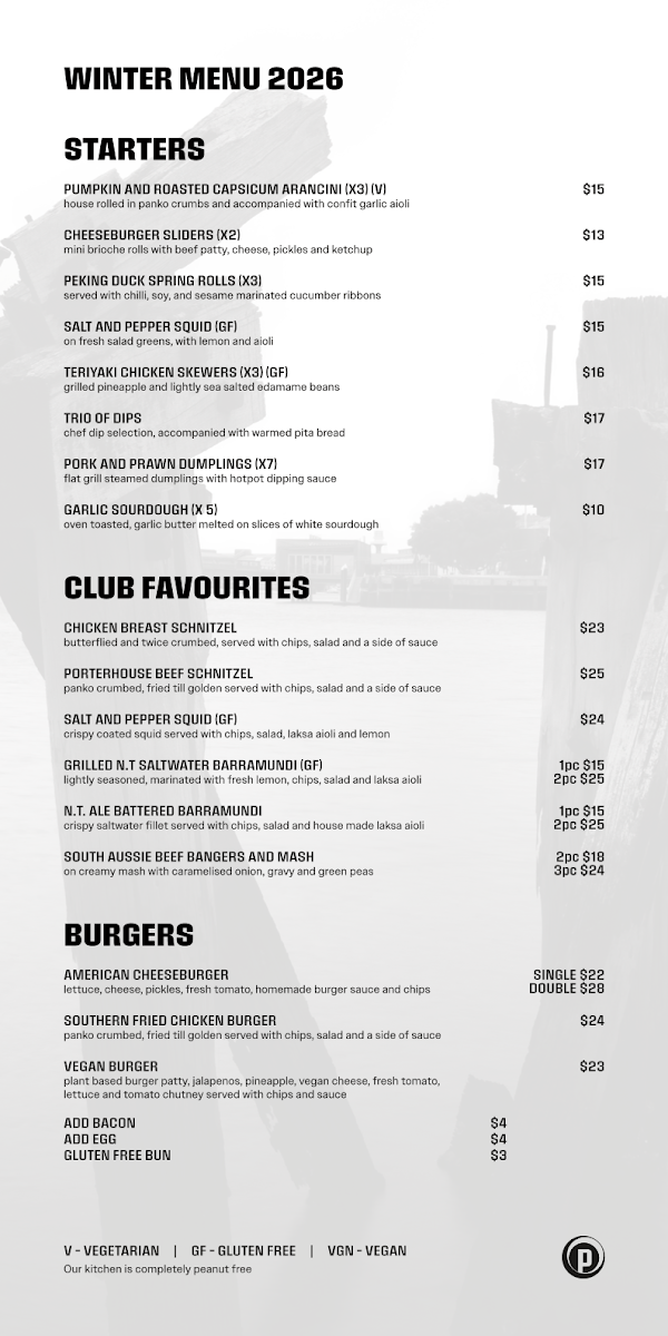Menu, Port Club