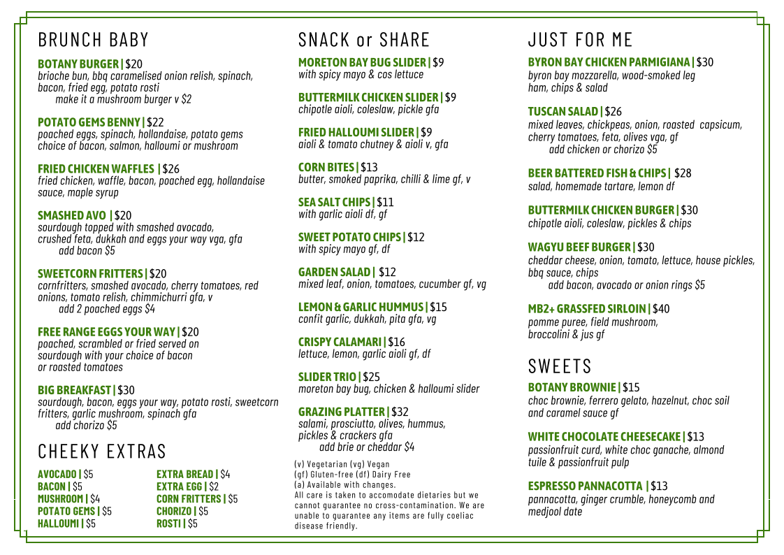 Menu, Botany