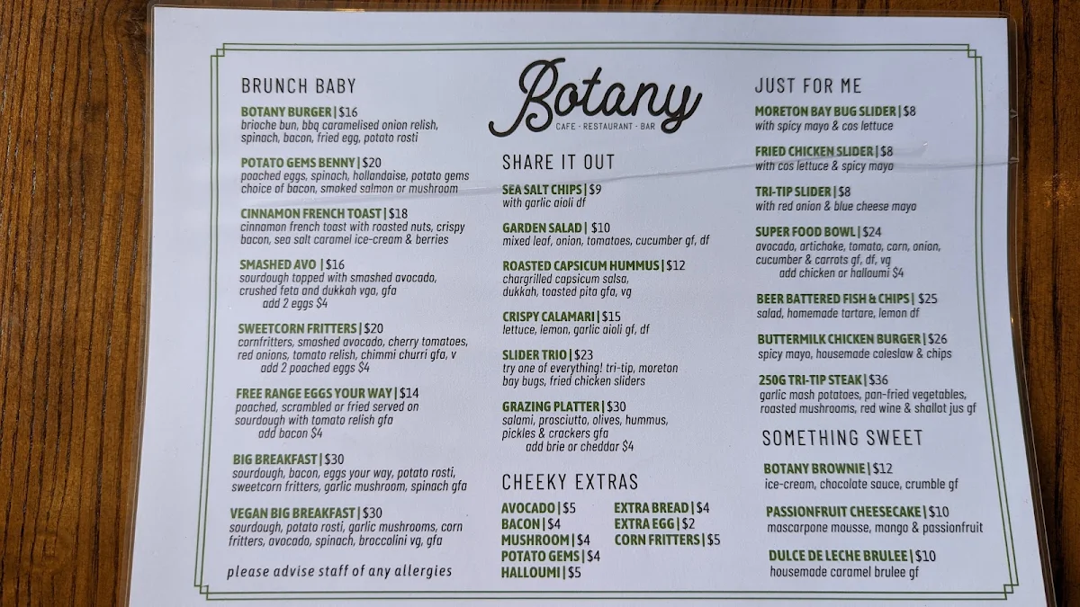 Menu, Botany