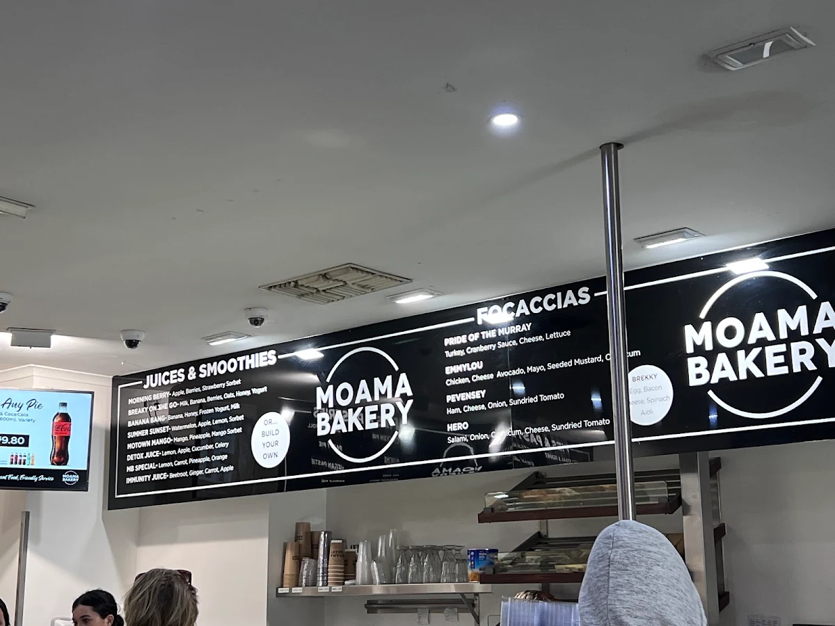 Menu, Moama Bakery - Meninya St, Moama