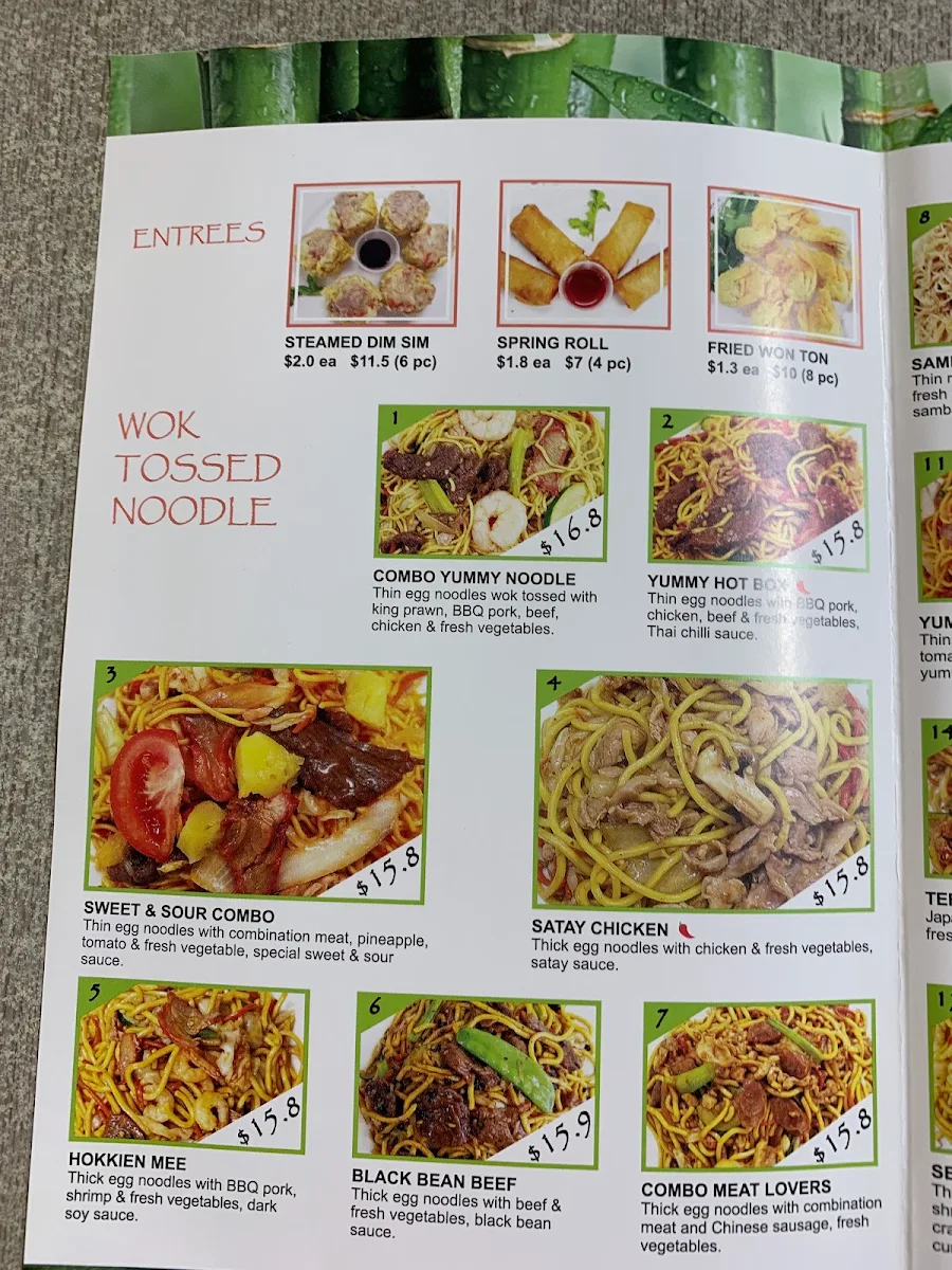 Menu, Noodllicious