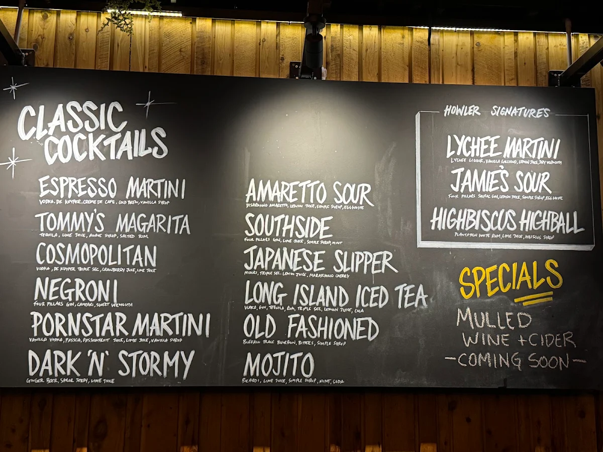 Menu, Howler