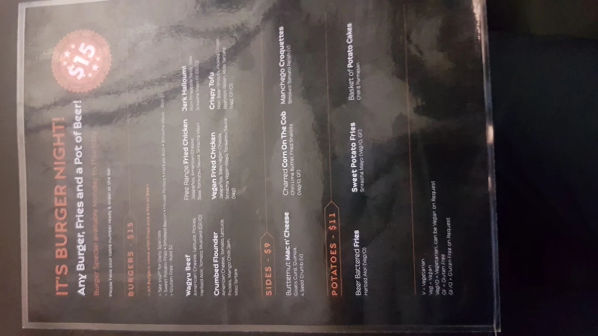 Menu, Howler