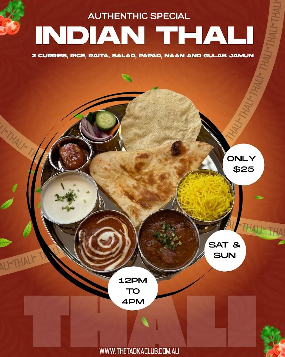 Menu, Tadka Club Mornington