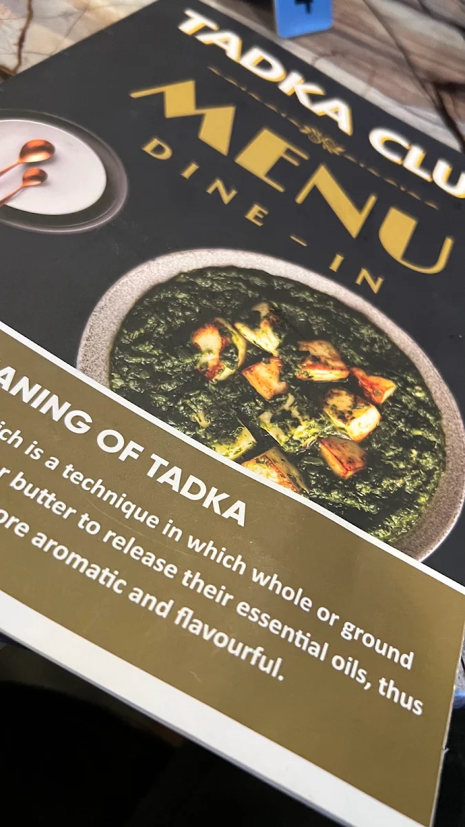 Menu, Tadka Club Mornington