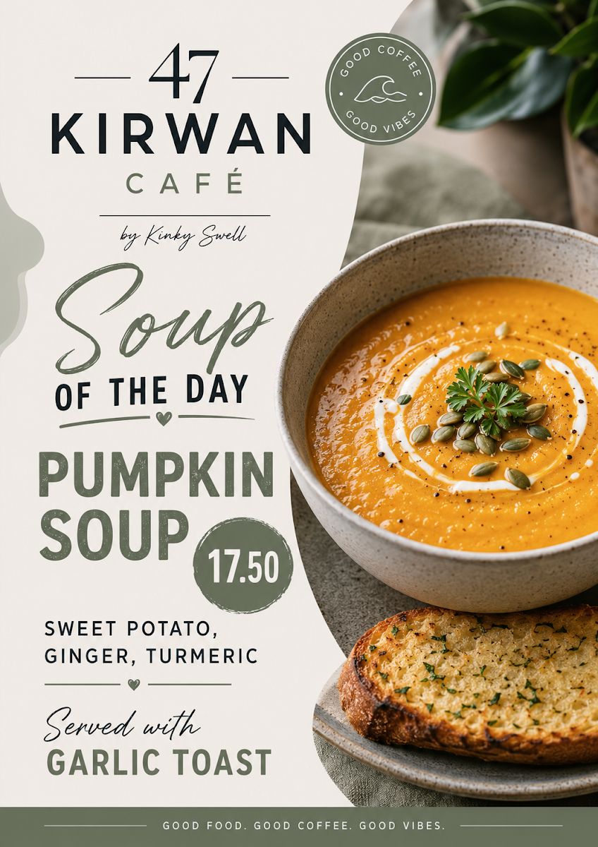 Menu, 47 kirwan cafe