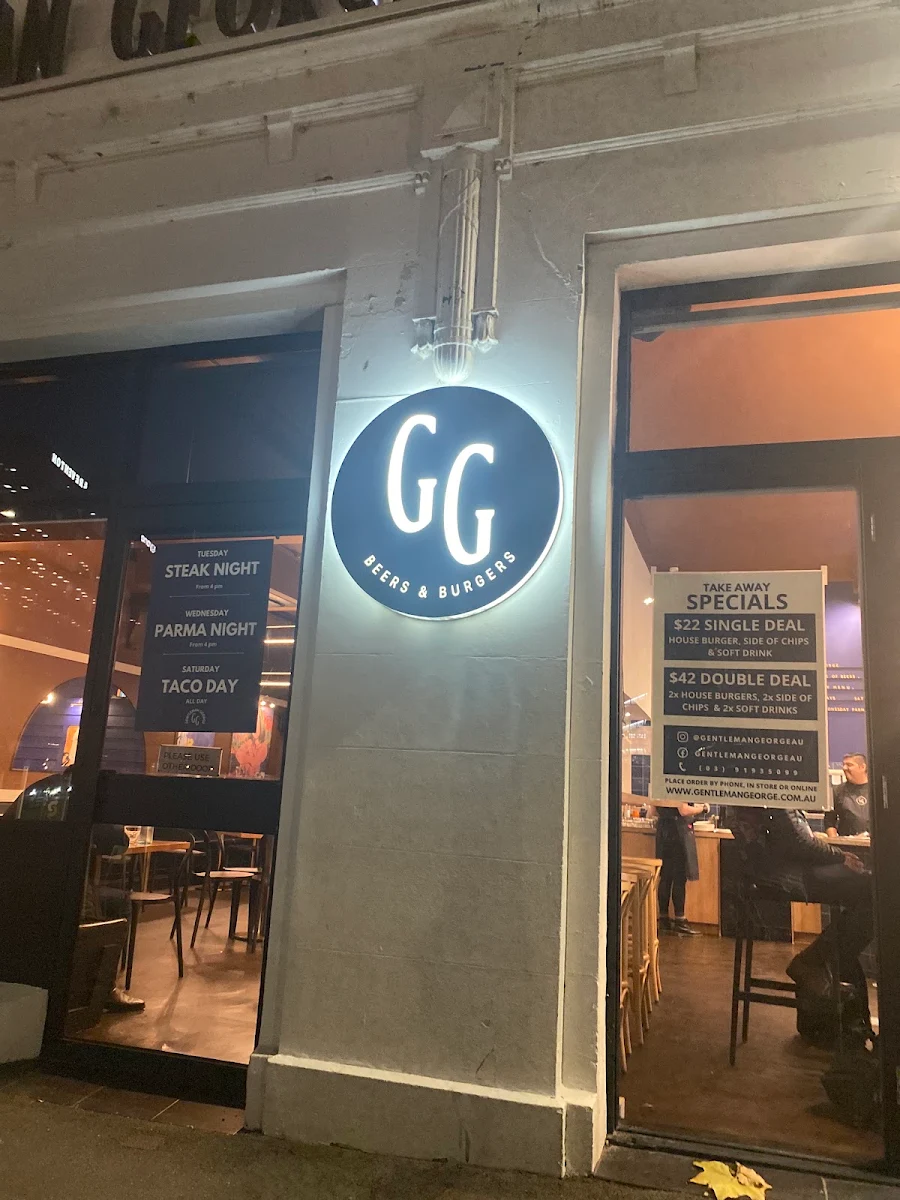 Menu, Gentleman George Beers & Burgers