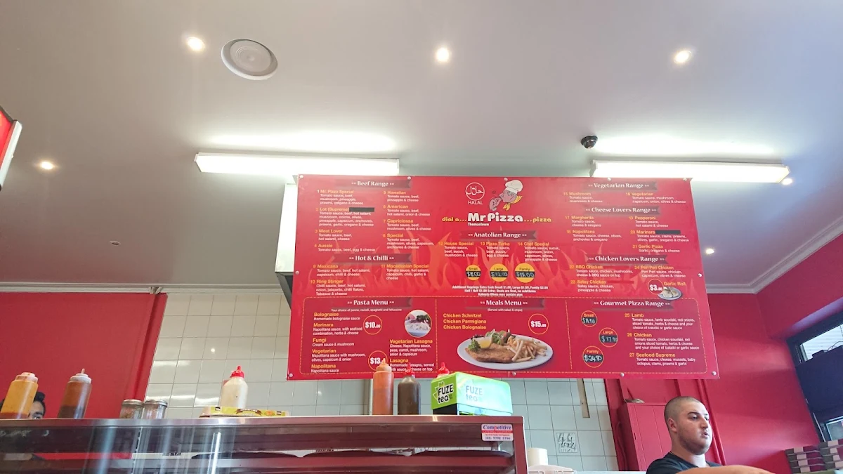 Menu, Mr Pizza