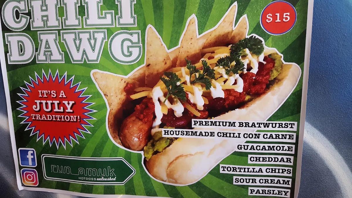 Menu, Run Amuk Hotdogs
