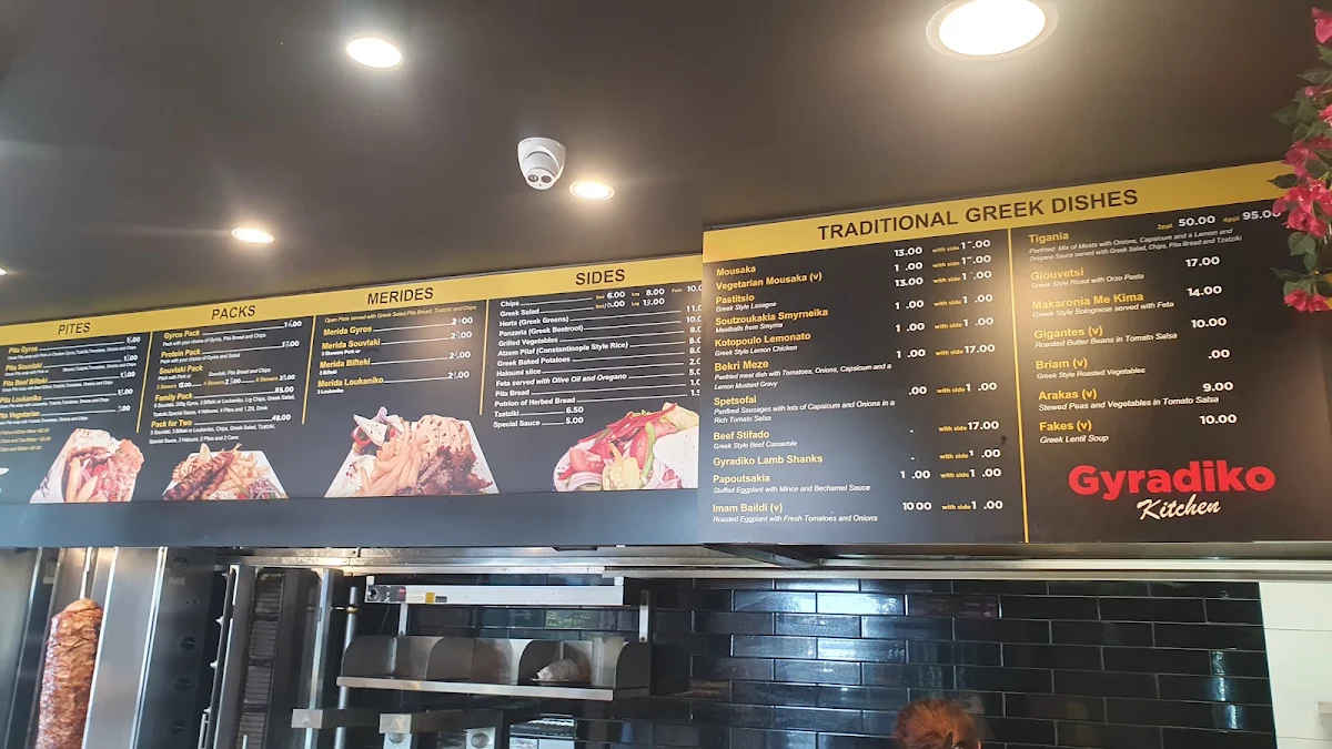 Menu, Gyradiko Kitchen