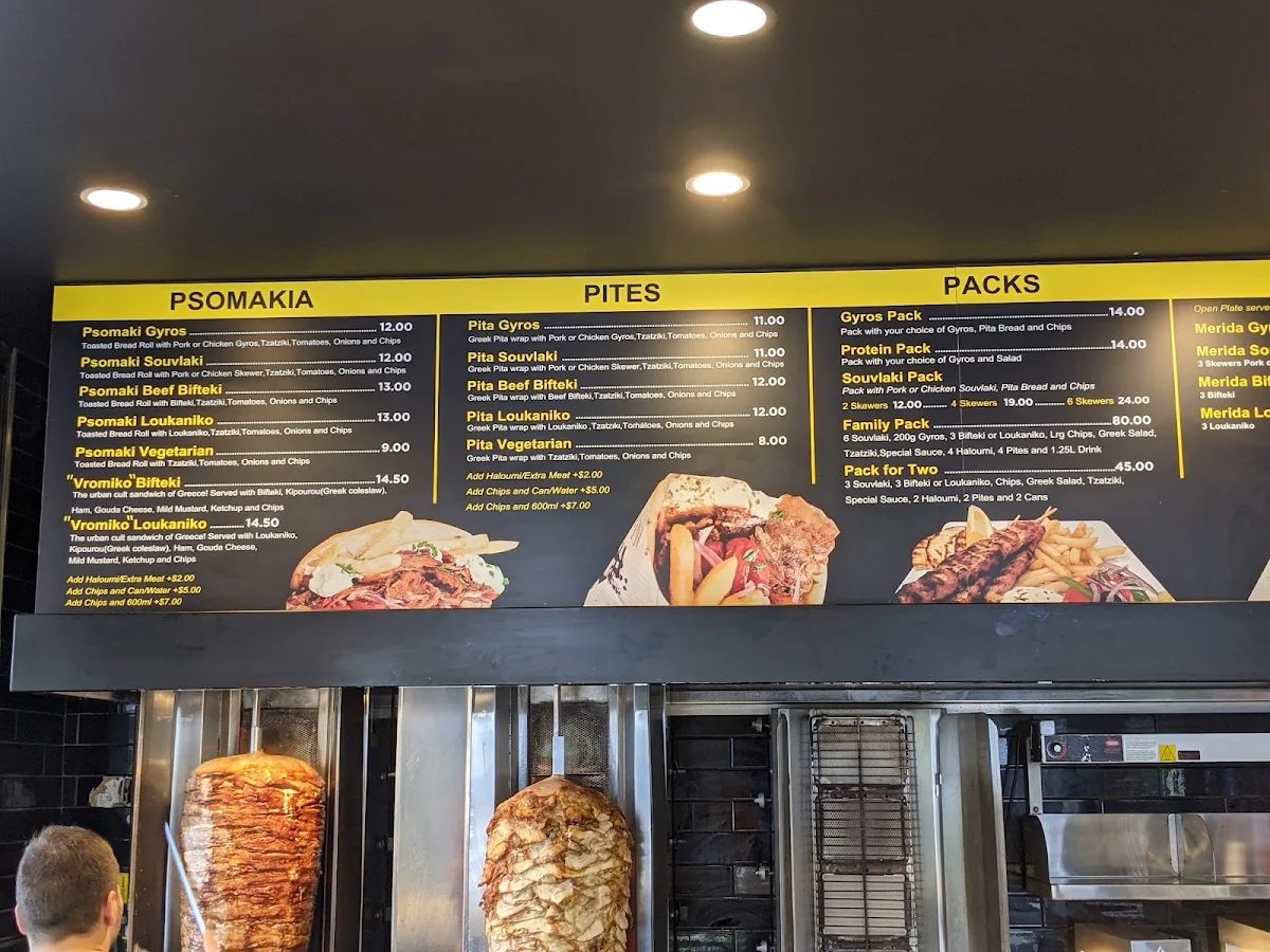 Menu, Gyradiko Kitchen