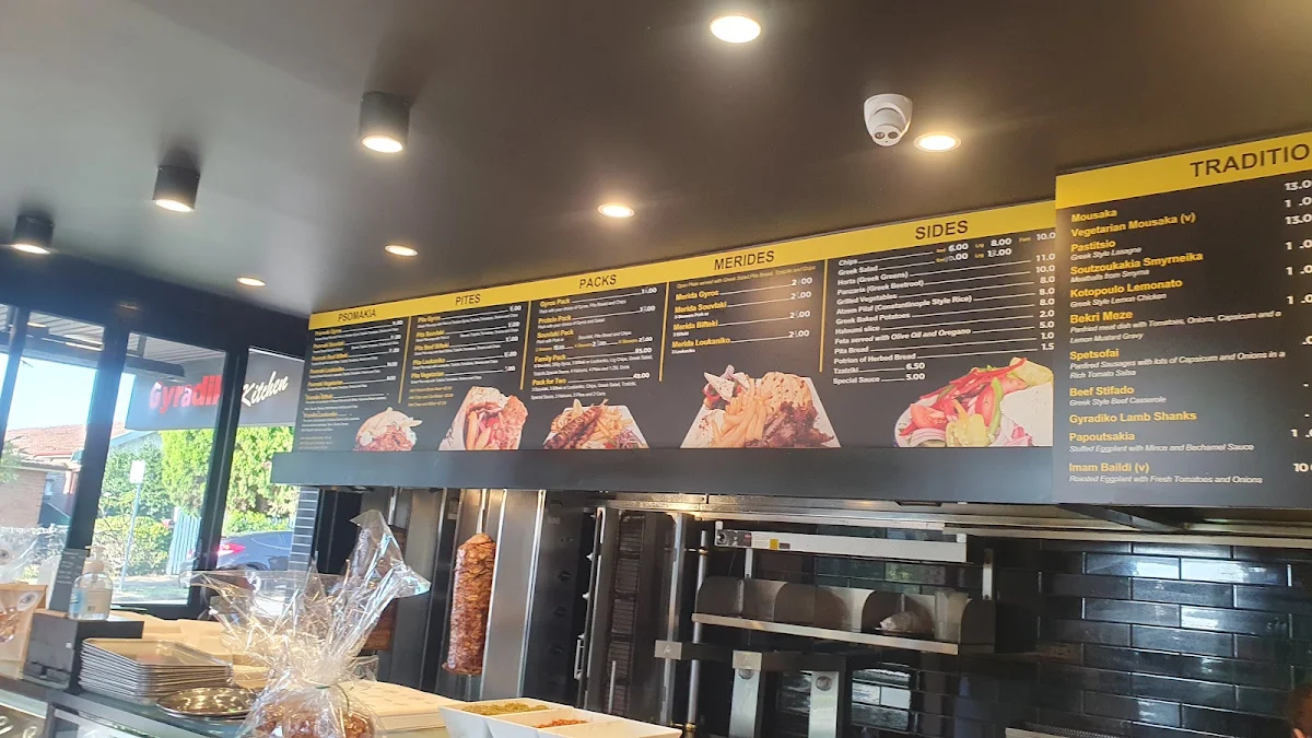 Menu, Gyradiko Kitchen