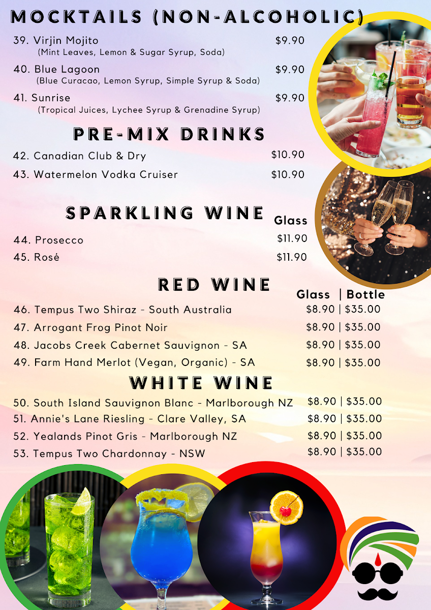 Menu, Indian Corner Restaurant