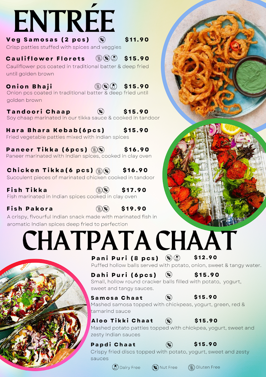 Menu, Indian Corner Restaurant