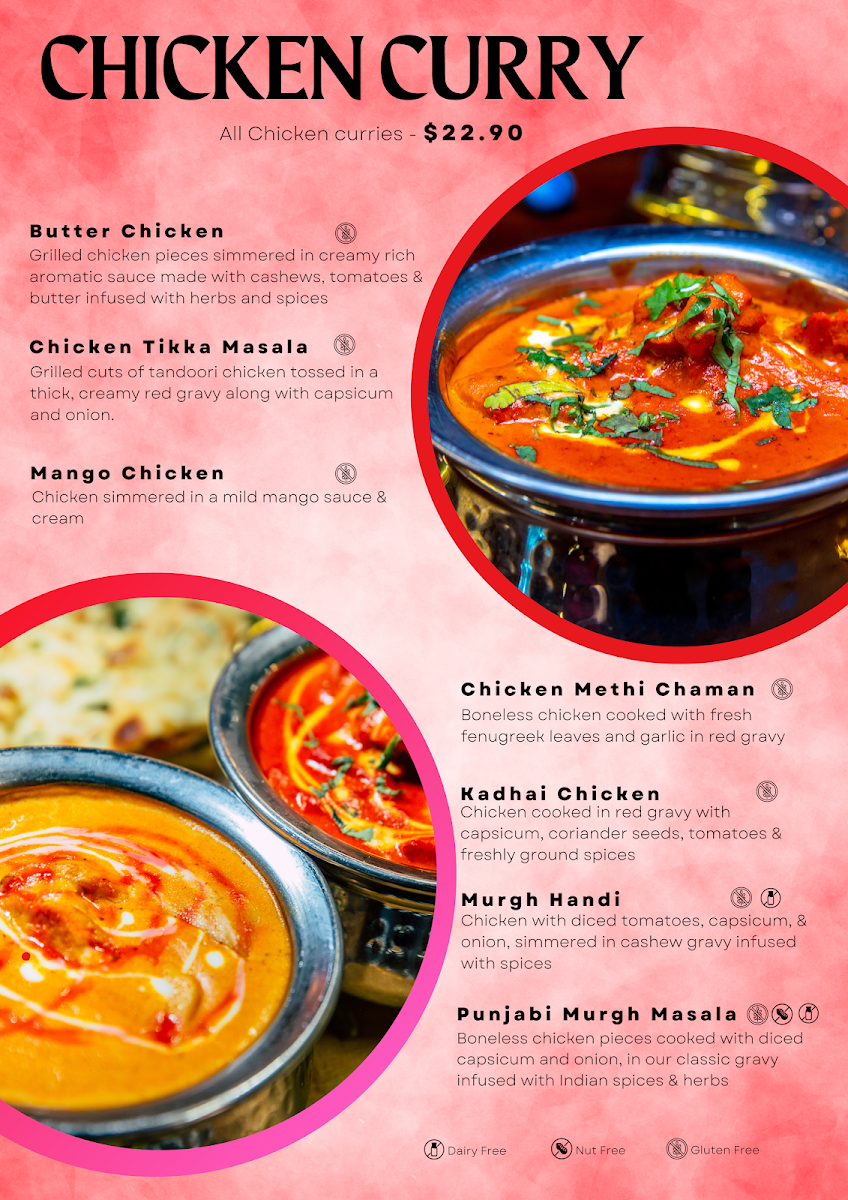 Menu, Indian Corner Restaurant