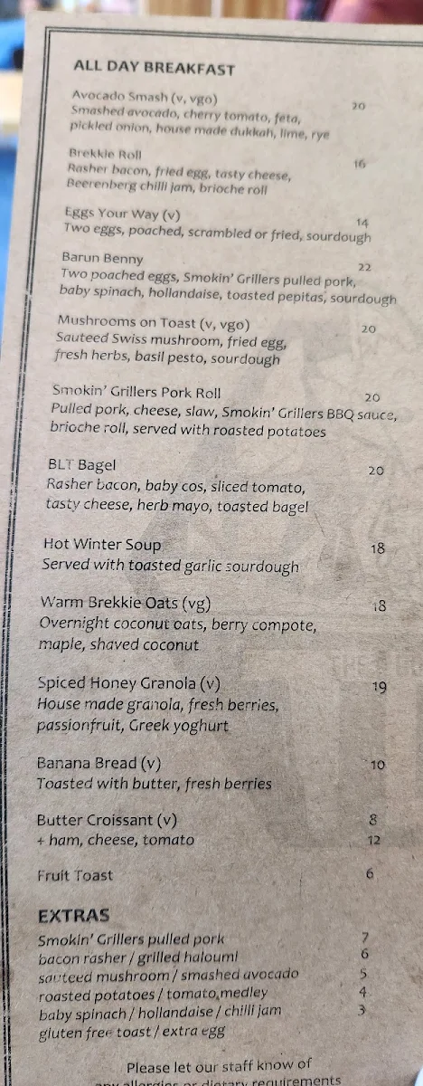 Menu, The Coffee Barun Espresso Bar