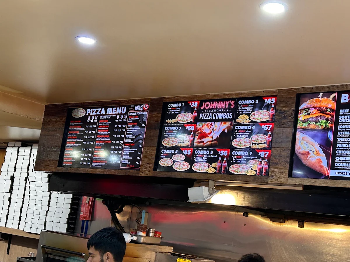 Menu, Johnny's Kebab & Pizza Liverpool