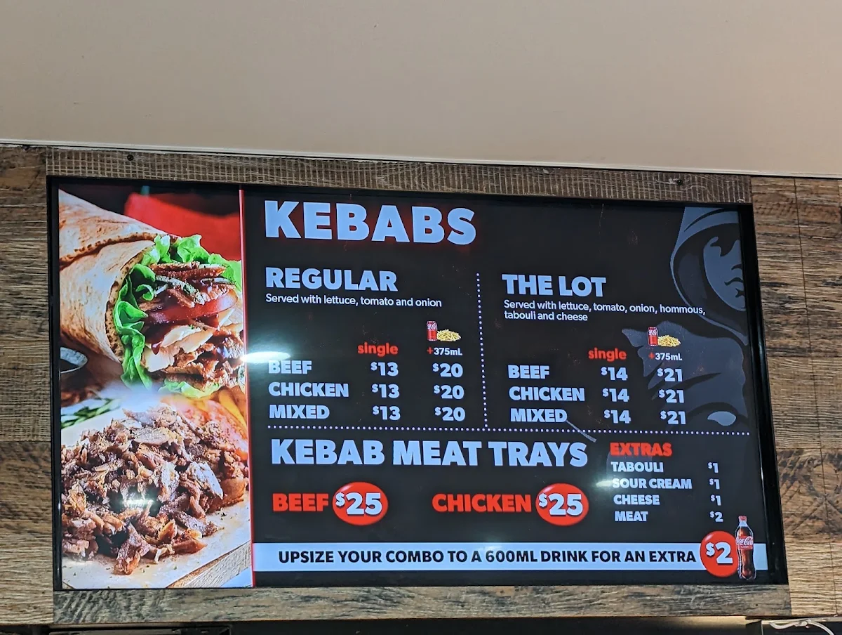 Menu, Johnny's Kebab & Pizza Liverpool