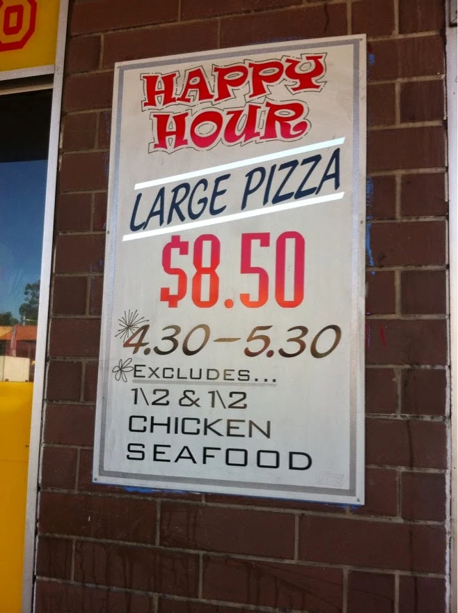 Menu, Pizza Patrol Blair Athol