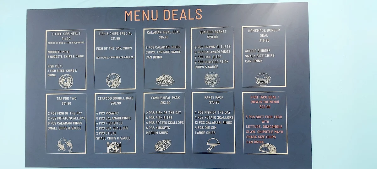 Menu, Fishbowl Takeaway