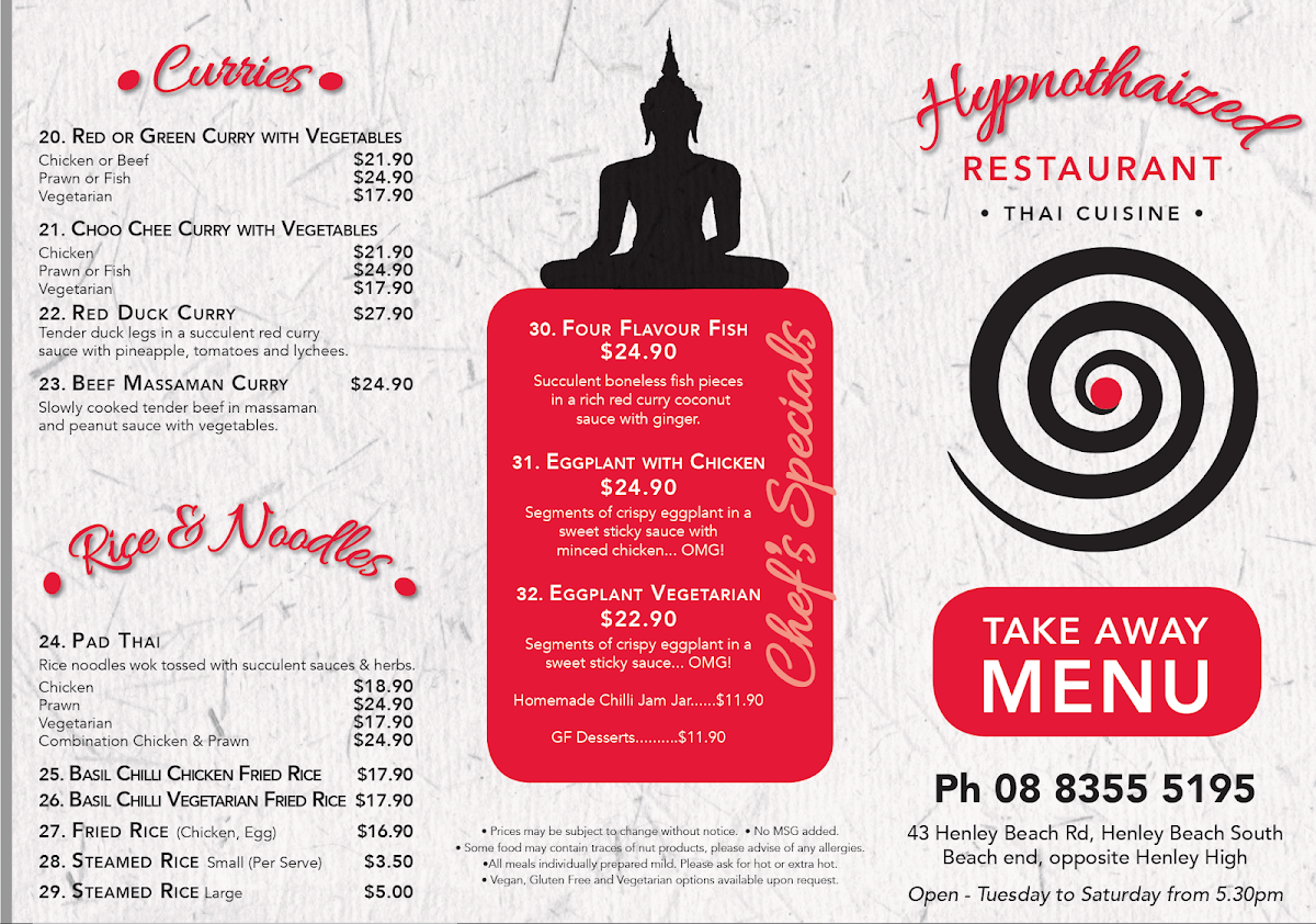 Menu, Hypnothaized