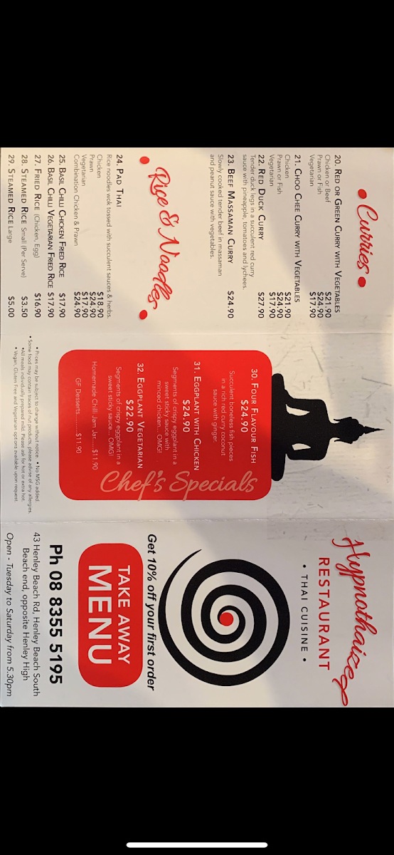 Menu, Hypnothaized