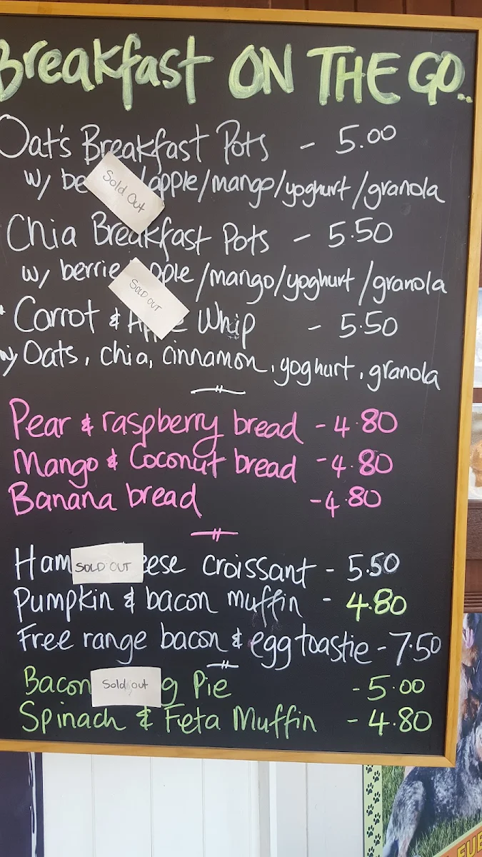 Menu, The Old Corner Shop
