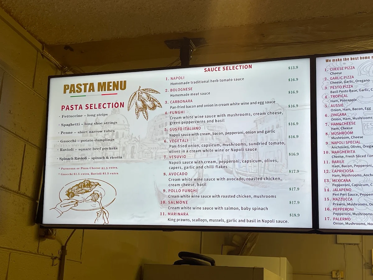 Menu, Napoletana Pizza & Pasta House