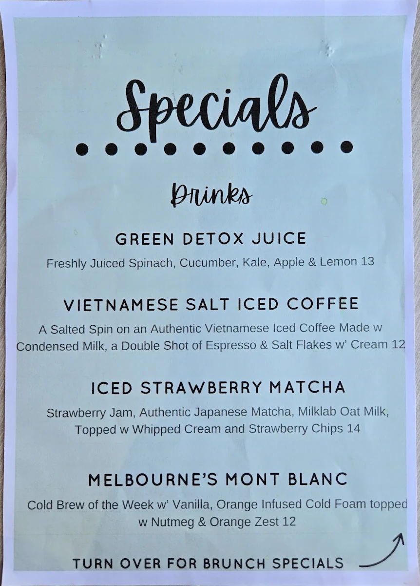 Menu, Mabel Jones