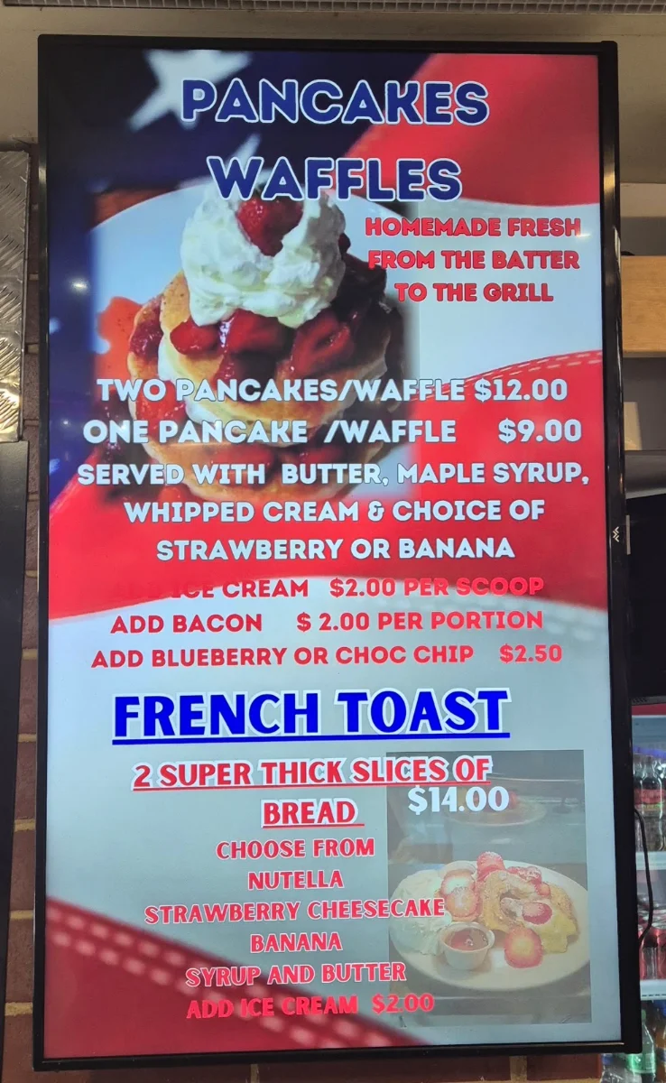 Menu, Mama Mahoney's American Diner
