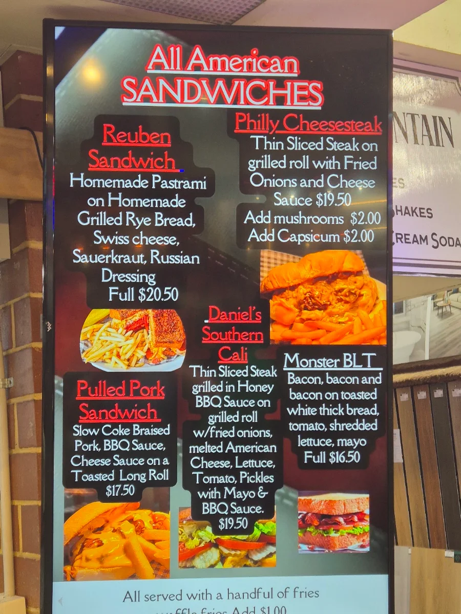 Menu, Mama Mahoney's American Diner