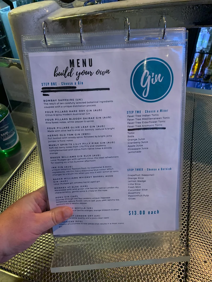 Menu, Oriental Hotel Mudgee