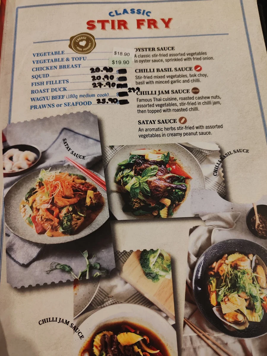 Menu, Little Bangkok Mount Druitt