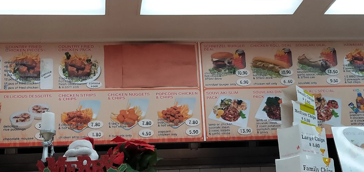 Menu, Somerville Charcoal Chicken