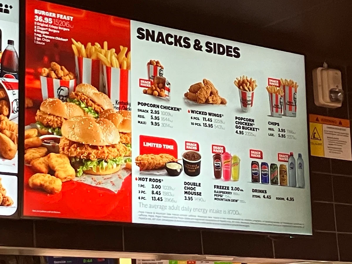 Menu, KFC Riverwood