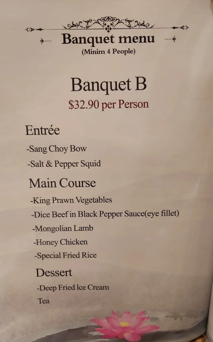 Menu, Hills Garden Restaurant