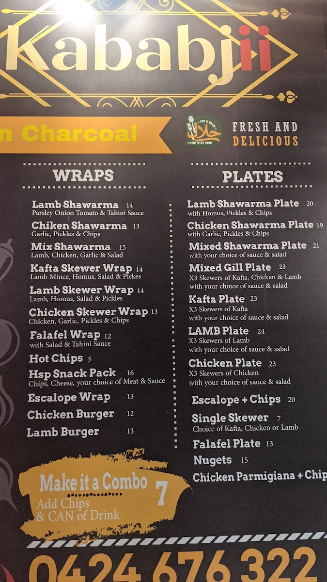 Menu, Kababjii