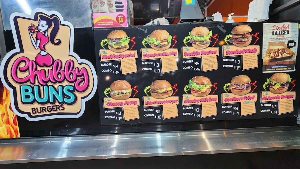 Menu, Chubby Buns Burgers Rockdale