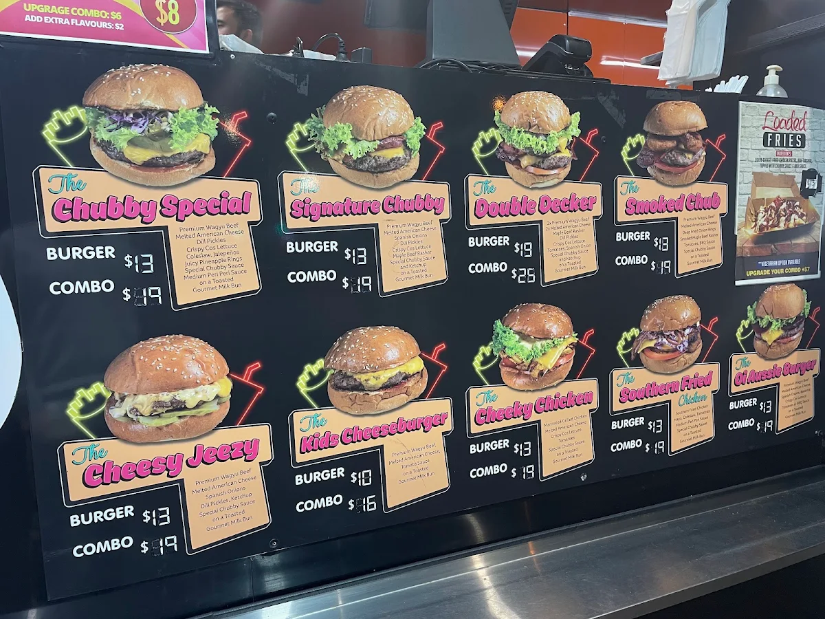 Menu, Chubby Buns Burgers Rockdale